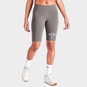 NIKE NSW Mid Rise Bike Shorts DV0342-289 Cave Stone / White Women's